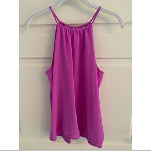 Express bright pink cinched bottom tank (NWT)